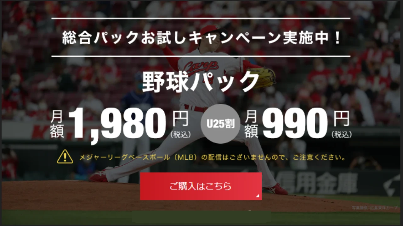 広島東洋カープをJ SPORTSオンデマンド野球パックでＬＩＶＥ視聴する